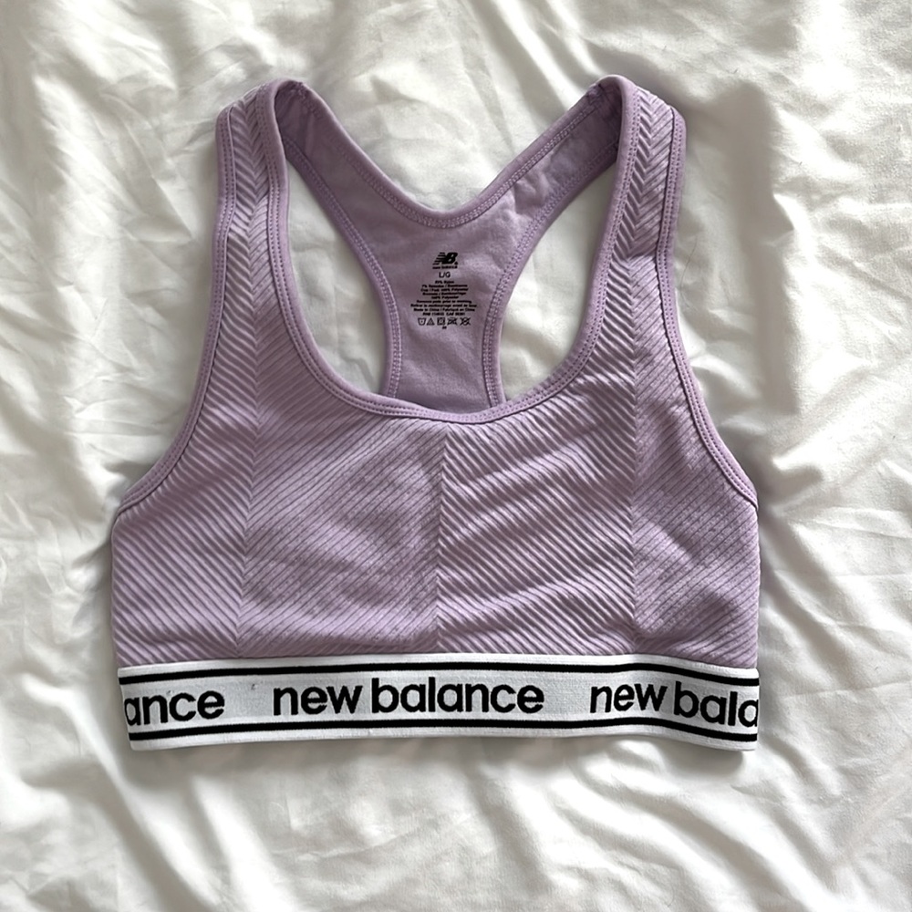 New Balance Light Purple Sports Bra with Medium Support